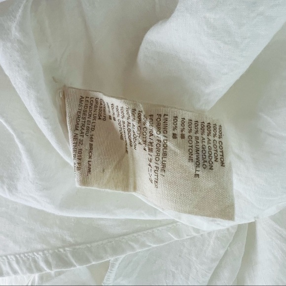 ANTHROPOLOGIE LETMEBE Embroidered Eyelet Lace Trim Cami Peplum Top White Size 2 - Picture 9 of 9